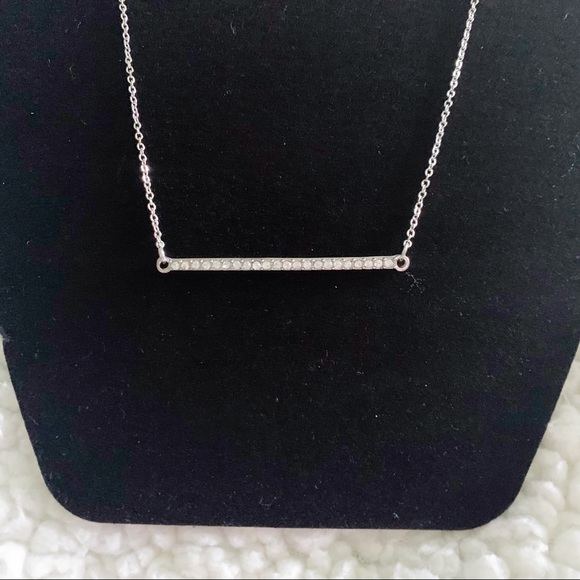 Cubic Zirconium Bar Necklace - Picture 3 of 5